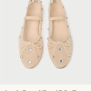 Loeffler Randall Leonie Caramal/Crystal Ballet Flat - Size 8
